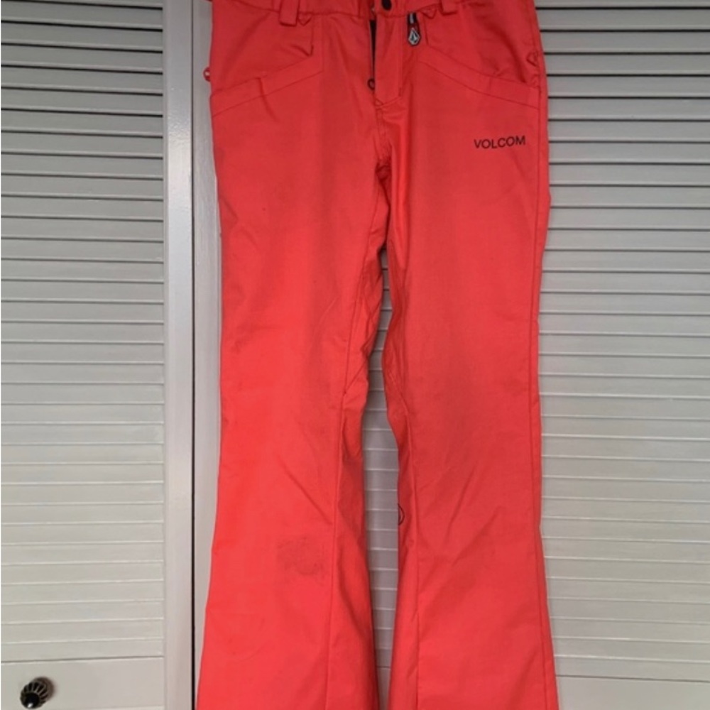 volcom modern straight red snowboard pant size small